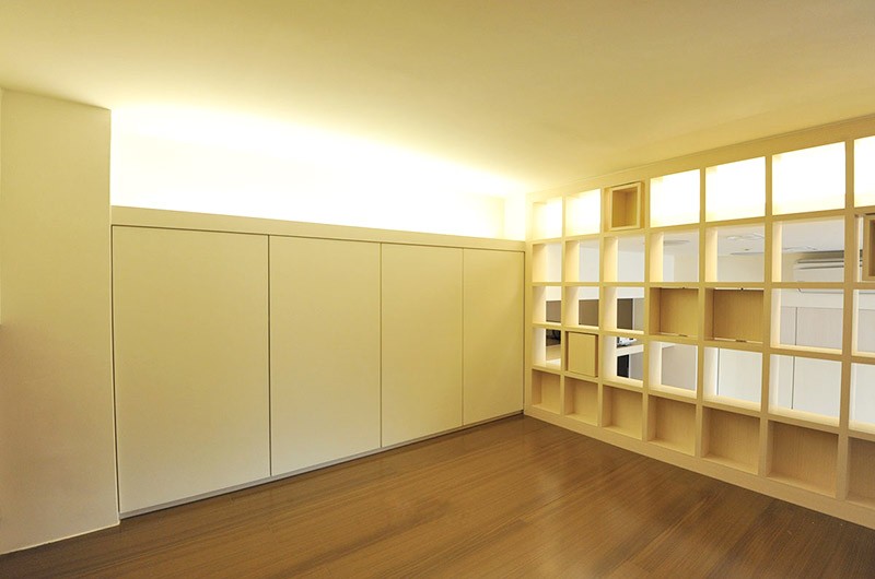 溫馨日式風格60平米loft隔斷柜裝修效果圖