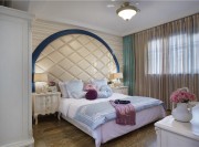 蔚藍基調(diào)的地中海風(fēng)格130平米三居室臥室窗戶裝修效果圖