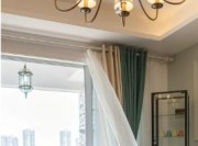 清新田園美式風格70平米公寓客廳飄窗裝修效果圖