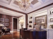 和諧愜意的美式風格120平米復式loft書房吊頂裝修效果圖