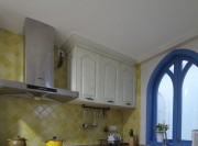 藍色唯美的地中海風格150平米別墅廚房裝修效果圖