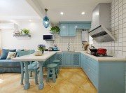 夢中的地中海風格50平米一居室廚房裝修效果圖