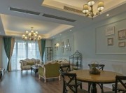 清新田園美式風格70平米公寓餐廳吊頂裝修效果圖