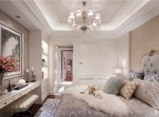 和諧愜意的美式風格120平米復式loft臥室吊頂裝修效果圖