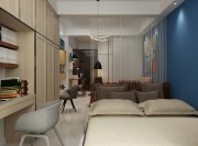 清爽的北歐風格一居室臥室裝修效果圖