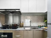 灰色調新古典風格70平米一居室廚房櫥柜裝修效果圖