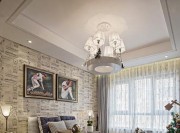 唯美奢華中式風格140平米四居室臥室背景墻裝修效果圖