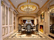 金碧輝煌的歐式風格別墅餐廳裝修效果圖 金碧輝煌的歐式風格別墅餐廳裝修效果圖