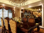 實木經典新古典風格100平米二居室餐廳吊頂裝修效果圖