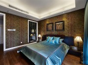 異域東南亞風格公寓臥室背景墻裝修效果圖