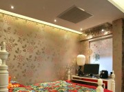 實木經典新古典風格100平米二居室臥室背景墻裝修效果圖