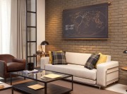 個(gè)性裝修現(xiàn)代簡(jiǎn)約風(fēng)格70平米二居室客廳背景墻裝修效果圖