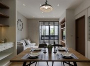 原木元素現代簡約風格40平米公寓餐廳吊頂裝修效果圖