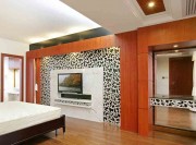 時(shí)尚新古典風(fēng)格100平米公寓臥室電視背景墻裝修效果圖 時(shí)尚新古典風(fēng)格100平米公寓臥室電視背景墻裝修效果圖