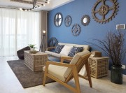 機械歐式風(fēng)格70平米二居室客廳窗簾裝修效果圖