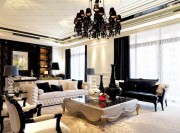 優雅大氣歐式風格120平米四居室客廳吊頂裝修效果圖