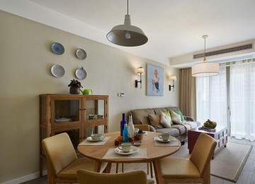 木質懷舊簡約風格80平米二居室裝修效果圖