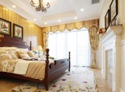 溫馨舒適田園風格110平米三居室臥室吊頂裝修效果圖