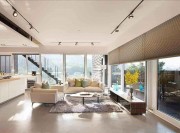 自然生動現(xiàn)代簡約120平米復(fù)式loft客廳吊頂裝修效果圖