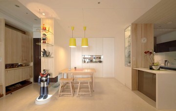 鮮亮色彩北歐風(fēng)格100平米二居室餐廳吊頂裝修效果圖