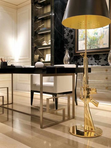 華麗典雅歐式風(fēng)格120平米三居室書房背景墻裝修效果圖