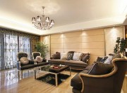 金色亮麗歐式風格100平米二居室客廳背景墻裝修效果圖