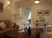 復古素雅歐式風格80平米二居室餐廳吊頂裝修效果圖