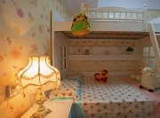 浪漫唯美歐式風格100平米二居室兒童房背景墻裝修效果圖