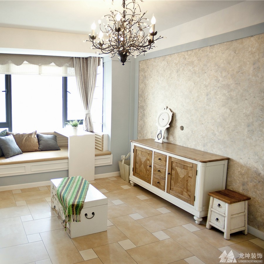 唯美時尚歐式風格80平米二居室裝修效果圖