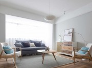 清雅潔白歐式100平米三居室客廳吊頂裝修效果圖