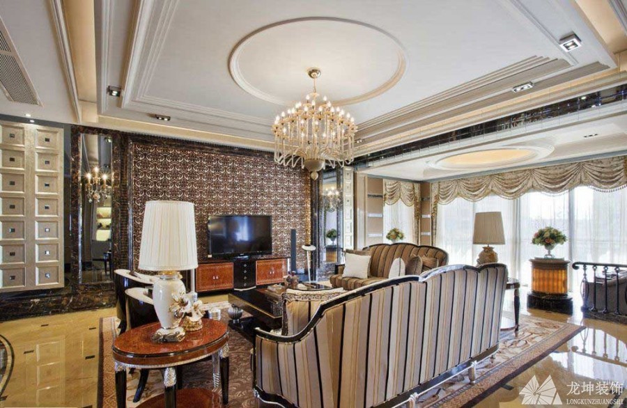 精致優雅歐式風格130平米三居室裝修效果圖