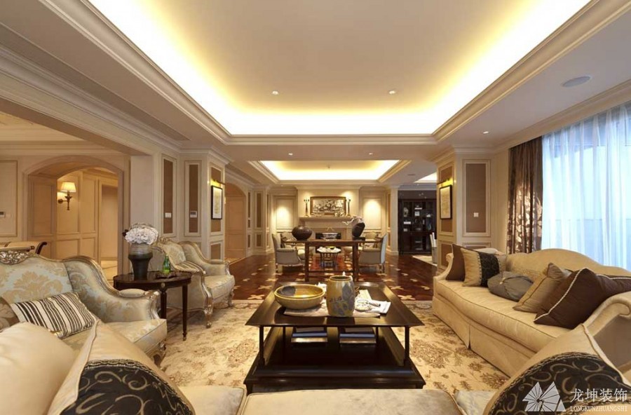 米色現代歐式風格140平米四居室裝修效果圖