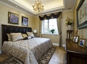 溫馨淡雅歐式風格110平米三居室臥室吊頂裝修效果圖