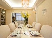 優雅大方歐式風格130平米四居室餐廳吊頂裝修效果圖