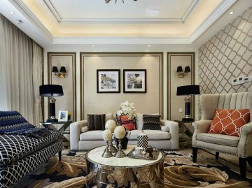 歐式樸實優雅130平米三居室裝修效果圖
