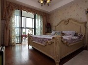 精致典型歐式風格110平米三居室臥室背景墻裝修效果圖