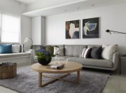 清新簡(jiǎn)約北歐風(fēng)格120平米三居室客廳背景墻裝修效果圖