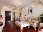 華貴溫馨歐式風(fēng)格120平米三居室客廳背景墻裝修效果圖