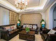 古典設(shè)計歐式風格110平米三居室客廳背景墻裝修效果圖