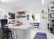 北歐創意多彩120平米復式書房背景墻裝修效果圖