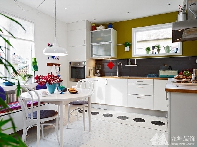 北歐創意多彩120平米復式餐廳吊頂裝修效果圖