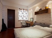 紅黑色系歐式風格220平米別墅臥室背景墻裝修效果圖