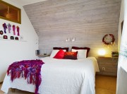 北歐創意多彩120平米復式臥室背景墻裝修效果圖