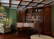 歐式大氣華麗300平米別墅書(shū)房吊頂裝修效果圖