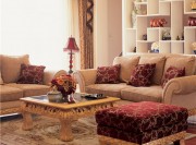 歐式冷暖調(diào)和200平米別墅客廳背景墻裝修效果圖