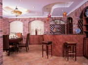 歐式冷暖調(diào)和200平米別墅餐廳吧臺裝修效果圖