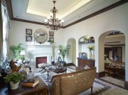 時尚雅致歐式風格240平米別墅客廳吊頂裝修效果圖