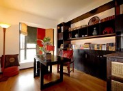 溫暖靜謐中式風格100平米二居室書房吊頂裝修效果圖