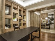 休閑雅致中式風格100平米二居室書房吊頂裝修效果圖