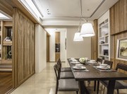 休閑雅致中式風格100平米二居室餐廳吊頂裝修效果圖